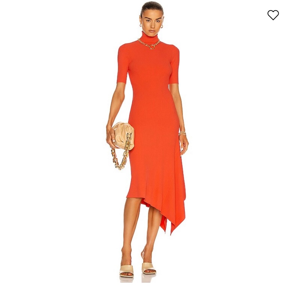 A.L.C. Knit asymmetric spring midi/maxi Erynna Dress persimmon color-never worn
